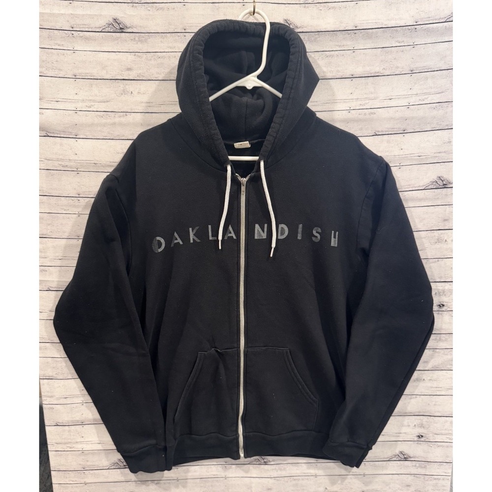 Oaklandish Hoodie Mens XL Black Fleece Lined Graphic Cotton Kangaroo Pockets